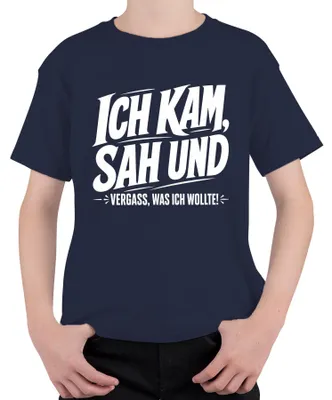 Immagine prodotto di "Sono arrivato, ho visto e ho dimenticato cosa volevo." Maglietta divertente, sarcastica, per bambini, blu navy, taglia 116