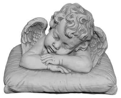 Produktbild von Grabengel Steinfigur, Grau, Frostsicher aus Steinguss für den Außenbereich, Höhe 24 cm, Gewicht 20 kg