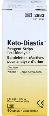 Produktbild von Keto-Diastix Teststreifen zur Harnanalyse, 50 St. Teststreifen