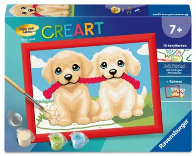 Produktbild von CreArt, Malen nach Zahlen Kinder - Spielende Hunde