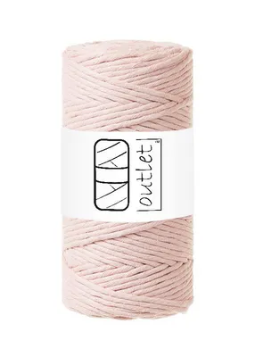 Produktbild von Puderrosa Baumwoll-Makramee-Kordel 3mm 100m OUTLET