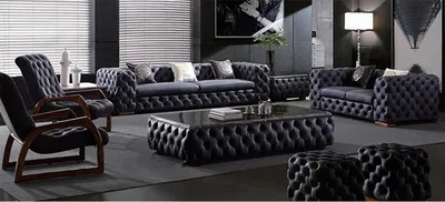 Produktbild von Design Chesterfield Sofagarnitur 3+ 2 Couch Sofa Set Garnitur Polster Leder Neu