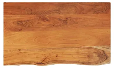 Produktbild von Waschtischplatte aus Akazienholz, Rechteckige Arbeitsplatte mit Naturkante, Tischplatte für Badezimmer, 90x60x3,8cm