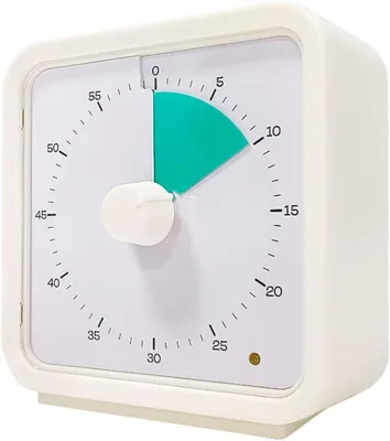 Produktbild von Visueller Timer Kinder , 60 Minuten Countdown Timer für Kinder Schreibtischstudie, Bürotisch und Meetings, Kochen in der Küche, Leises Zeitmanagement für ADHS (Weiß)