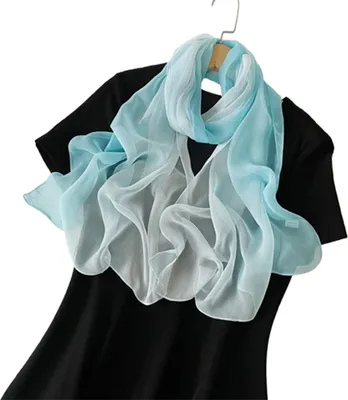 Produktbild von INF Schimmernder Schal: Eleganter Perlen-Chiffon-Schal Hellblau