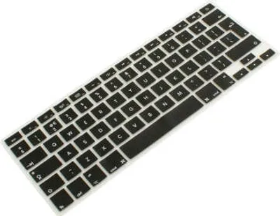 Produktbild von SYSTEM-S Silikon Tastaturschutz Tastaturabdeckung QWERTY EnglischeTastatur Abdeckung Schutz für MacBook Pro 13" 15" 17" / iMac / MacBook Air 13" in Schwarz