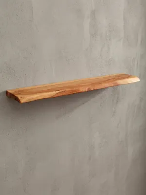 Produktbild von Rustikales Wandregal, Akazienholz, Baumkante, 20 kg Belastbarkeit, 4 cm Regalstärke. 80x25x4 cm | Kadima Design