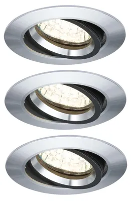 Produktbild von 3er Set  Paulmann 2easy Premium Einbauleuchten Alu schwenkbar 51mm Alu gedeht