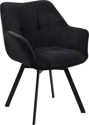 Immagine prodotto di Sedia da pranzo in corda, girevole, di facile manutenzione - sedia da pranzo dal design moderno | colore: nero