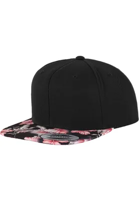 Produktbild von FLEXFIT 6089F | Floral Snapback Cap / Kappe / Mütze / Hut - Farbe: Black/Red (Floral) - Größe: One Size