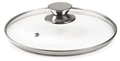 Produktbild von Glasdeckel mit Edelstahlknopf - 18 cm