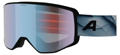 Produktbild von ALPINA VENET M Q-LITE - verspiegelte, kontrastverstärkende OTG Skibrille mit 100% UV-Schutz, für Erwachsene, black-blue matt, M