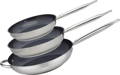 Produktbild von Pfannenset, ELO Professional, 3-teilig, Induktion, Edelstahl 18/10 ELODUR, Ø 24 cm, 28 cm, 32 cm
