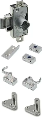 Produktbild von HETTICH Drehstangenschloss Set mit Innenvierkant, Dornmaß 25 mm, L16, vernickelt