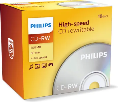 Produktbild von Philips CD-Rohlinge, 80Min, 700MB,  Speed 12x, Jewel Case (10 Disc)