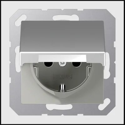Produktbild von Jung SCHUKO-Steckdose Klappdeckel A 1520 BFKL AL aluminium, 1 Stk.