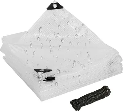 Image de （4X6M）Bâche de serre, transparente, bâche lourde, couverture imperméable, durable, stabilisée aux UV, bâche universelle à usage général avec œillets pour le jardinage, l'agriculture, l'école maternelle, le jardinage