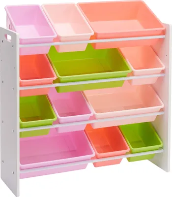 Image de A. Boîte de rangement basique pour jouets d'enfants, organisateur de jouets avec 12 compartiments en plastique