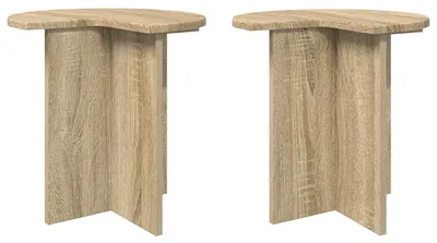 Obrázek produktu pro vidaXL Příruční stolek, 2 kusy, barva Sonoma, rozměry 39 x 38 cm, materiál: dřevotříska