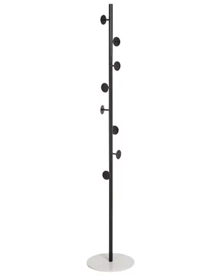 Produktbild von BELIANI Garderobenständer Schwarz u. Weiß Metall Marmor 170 cm Modern Stilvoll Praktisch Freistehend 8 Haken Kleiderständer für Flur