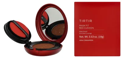 Imagen del producto de #40N Mascarilla exfoliante de canela "Tirtir", base de maquillaje compacta "Fit" en tono rojo, con protección solar SPF40