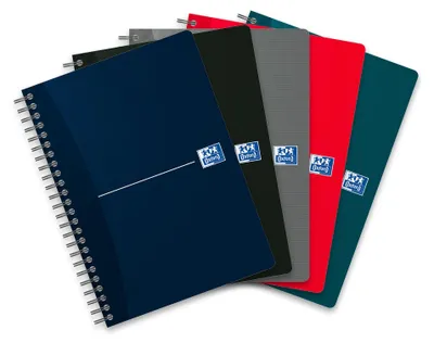 Produktbild von Oxford Spiral-Notizbuch A5, liniert, 180 Seiten, 4 aus 6 Farben, 5 Stück