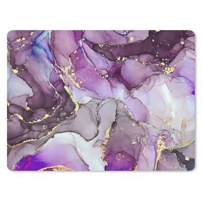 Produktbild von MuchoWow® Mauspad Mousepad Marmor - Rosa - Lila - Gold 40x30 cm - Mousepads - Maus Mat - Pad - Mausunterlage - Anti Rutsch