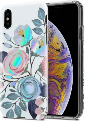 Produktbild von Cadorabo Hülle für Apple iPhone XS MAX Schutz Hülle mit Weiß TPU Etui Blumen Flower Cover Case