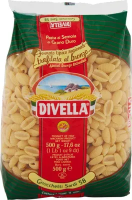 Produktbild von 24x Divella Gnocchetti Sardi N. 58 Hartweizengrieß Pasta Italienische Nudeln 500g Packung + Italian Gourmet Polpa di Pomodoro 400g Dose