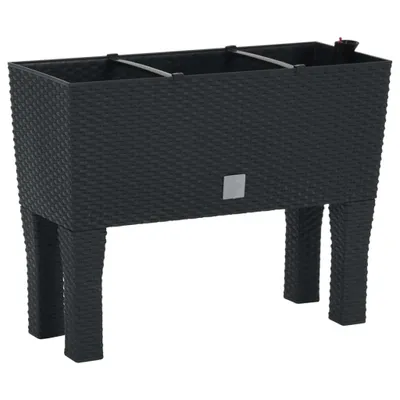 Immagine prodotto di Fioriera Rialzata da Giardino Antracite 60x25x46cm in Rattan PP