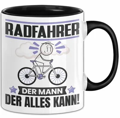Produktbild von Radfahrer Tasse Geschenk für Radfahrer Der Mann Der Alles Kann Geschenkidee zum Geburtstag (Schwarz)