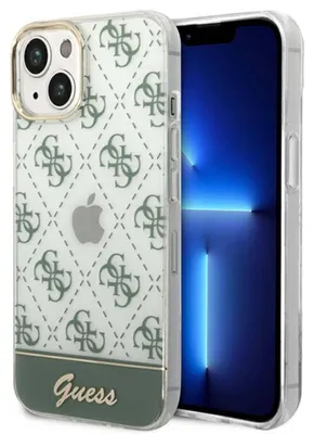 Produktbild von Guess nakładka do iPhone 14 Plus 6,7" GUHCP14MHG4MHA khaki IML Case Galvanisiertes 4G Muster Unten Streifen Script Logo