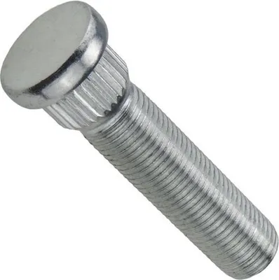 A single silver lug bolt is shown against a white background.