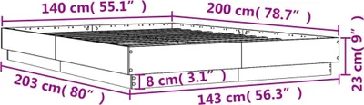 Produktbild von vidaXL Bettgestell Weiß 140x200 cm Holzwerkstoff