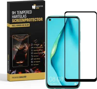 Produktbild von 1x 9H Panzerglas für Huawei P40 Lite FULL COVER Displayschutz Panzerfolie Schutzfolie Hartglas Schutzglas Displayglas Tempered Glasfolie Sicherheitsglas Echtglas