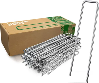 Image de GardenGloss® Ancrage antirouille en acier pour sol extrêmement dur (100 pièces) - 200 MM de long, 25 MM de large, Ø 3.8 MM