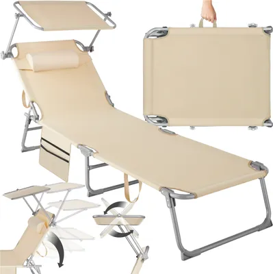 Produktbild von tectake® Sonnenliege Chloé 4-stufig, Kopfpolster und Tasche