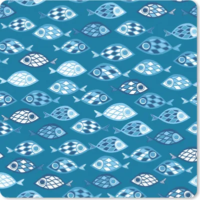 Produktbild von MuchoWow® Mauspad Mousepad Fisch - Blau - Muster 30x30 cm - Mousepads - Maus Mat - Pad - Mausunterlage - Gaming