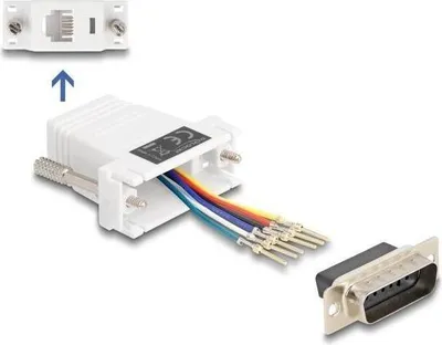 Zdjęcie produktu dla DeLOCK 67083, D-Sub 15, RJ12, Biały
