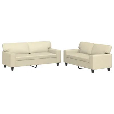 Produktbild von 2-tlg. Sofagarnitur Creme Kunstleder