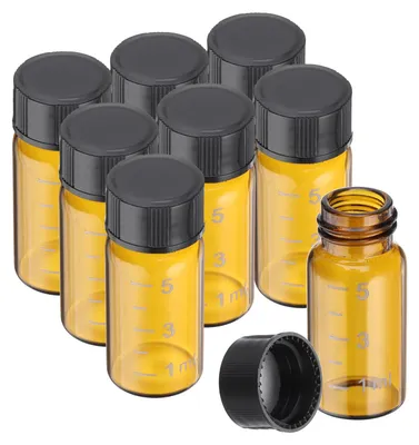 8er-Set 5 ml Braunglasflaschen mit Schraubdeckel