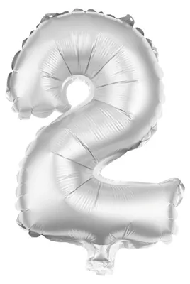 Produktbild von Folienballon Zahl 2 silber 100 cm