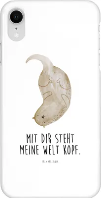 Produktbild von Mr. & Mrs. Panda Iphone XR Handyhülle Otter Kopfüber - Weiß - Geschenk, Verknallt, Handy Case, Seeotter, Liebe, Verliebt, Niedlich, Premium Kunststoff