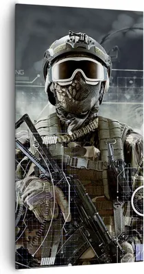 Produktbild von Bild auf Leinwand - Leinwandbild - Soldat Gewehr - 65x120cm - Wand Bild - Wanddeko - Wandbilder - Leinwanddruck - Bilder - Kunstdruck - Wanddekoration - Leinwand bilder - Wandkunst - PA65x120-4071