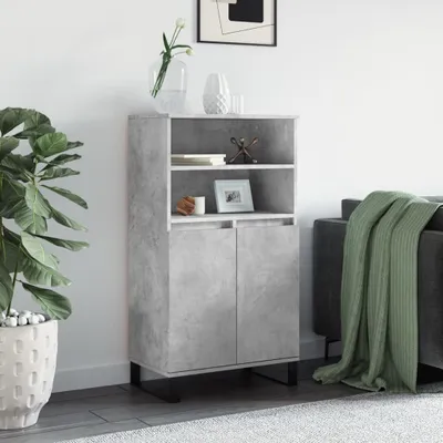 Produktbild von vidaXL Highboard Betongrau 60x36x110 cm Holzwerkstoff
