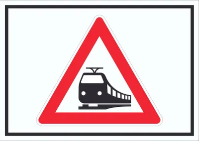 Produktbild von Schild Achtung Bahnübergang Symbol A5 Rückseite selbstklebend