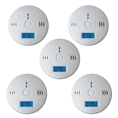 Immagine prodotto di SWANEW 5x CO Medler rivelatore di fumo allarme antincendio pausa e test pulsante indicatore di batteria bianco