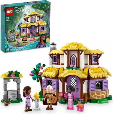 Produktbild von LEGO 43231 Disney Wish Ashas Häuschen Set, öffnendes Spielzeug-Puppenhaus aus dem Wish-Film mit Asha, Sakina und Sabino-Mini-Puppen und Star-Figur, Weihnachtsgeschenk für Kinder, Mädchen und Jungen
