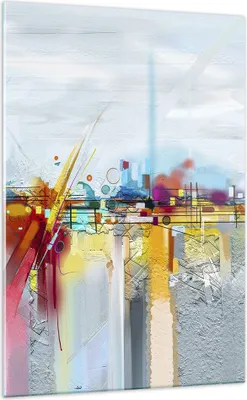 Produktbild von Bilder auf glas - Einteilig - Abstraktion modern - 70x100cm - Glasbilder - Wandbilder - Bilder - zum Aufhängen bereit - Wanddekoration aus Glas - Glas Bilder - Wandbild auf Glas - GPA70x100-4028