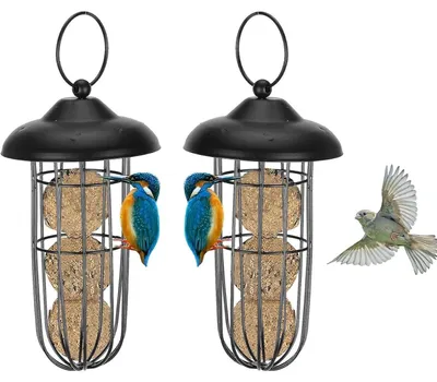 Produktbild von 2er Set Vogelfutterstation zum Aufhängen Metall 24 cm
